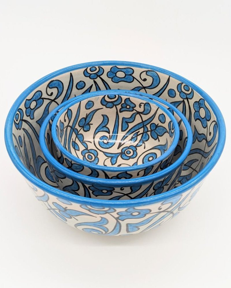 keramik skål -Flower Ljusblå keramik skål -Flower Ljusblå