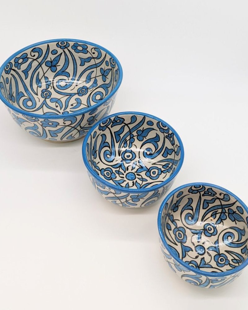 keramik skål -Flower Ljusblå keramik skål -Flower Ljusblå