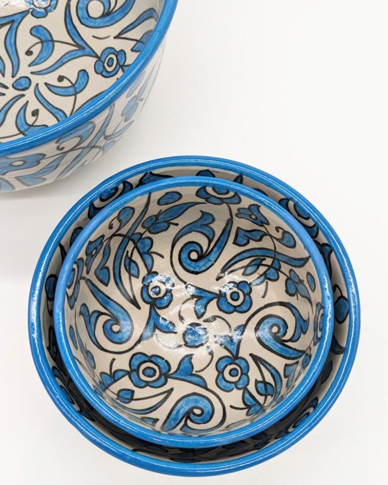 keramik skål -Flower Ljusblå keramik skål -Flower Ljusblå