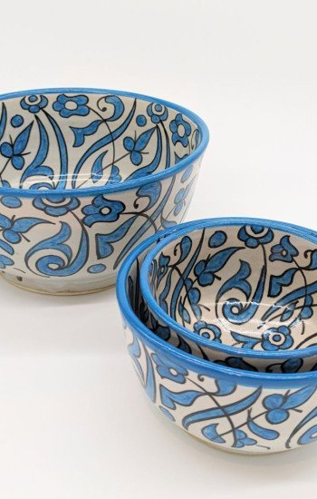 keramik skål -Flower Ljusblå keramik skål -Flower Ljusblå