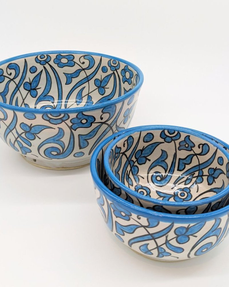 keramik skål -Flower Ljusblå keramik skål -Flower Ljusblå