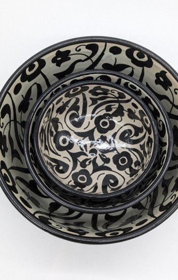 keramik skål -Flower Svart keramik skål -Flower Svart