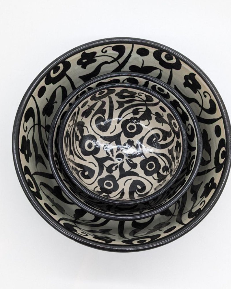 keramik skål -Flower Svart keramik skål -Flower Svart