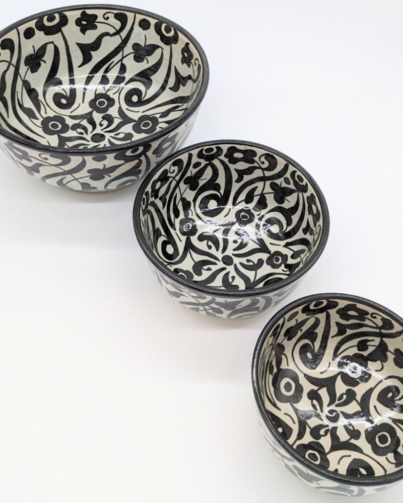 keramik skål -Flower Svart keramik skål -Flower Svart