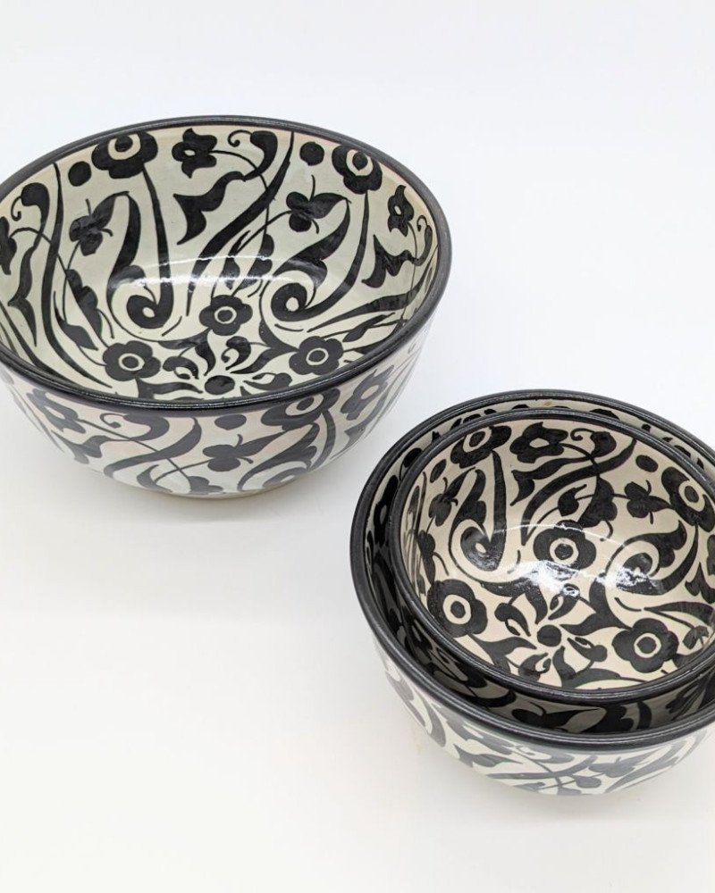 keramik skål -Flower Svart keramik skål -Flower Svart