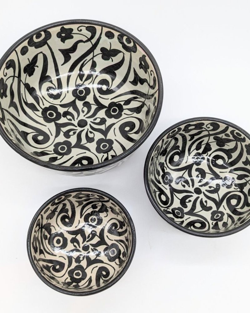 keramik skål -Flower Svart keramik skål -Flower Svart