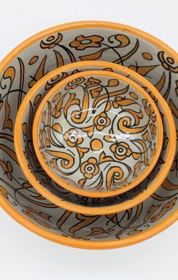 keramik skål -Flower Gul keramik skål -Flower Gul