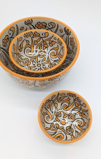 keramik skål -Flower Gul keramik skål -Flower Gul