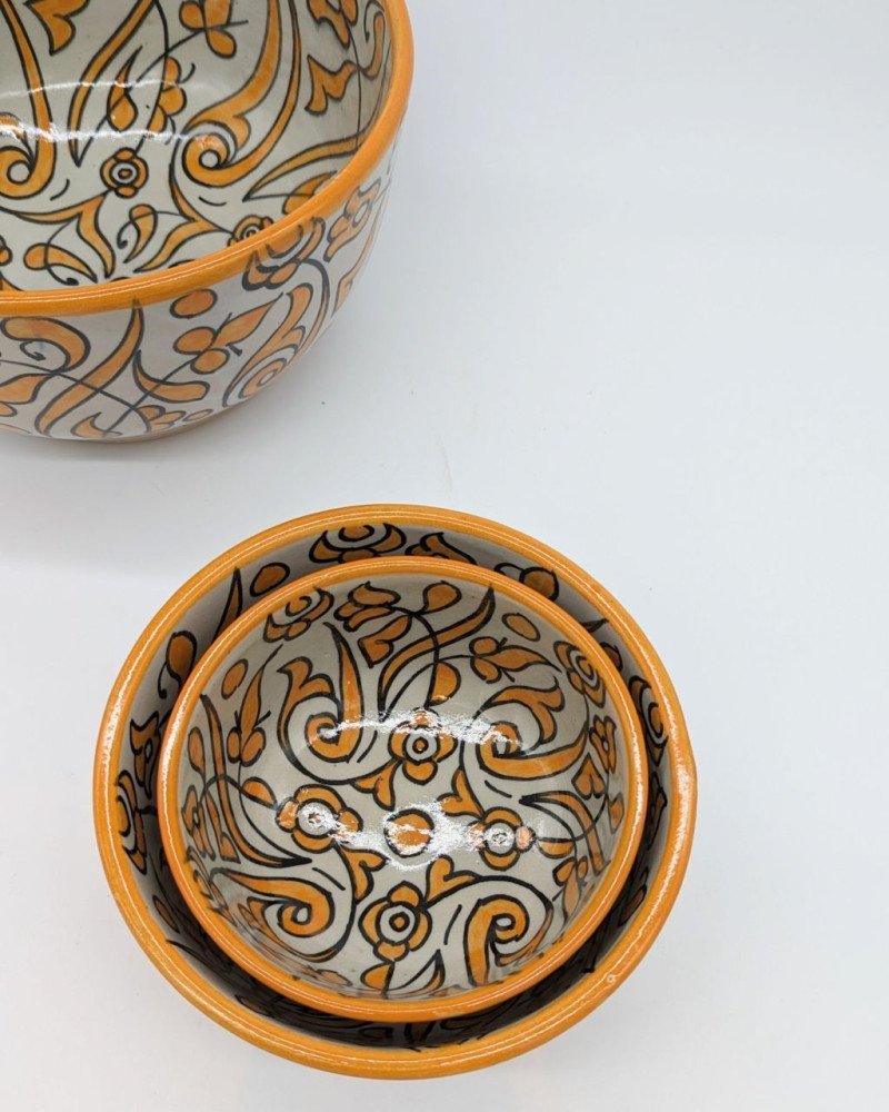 keramik skål -Flower Gul keramik skål -Flower Gul