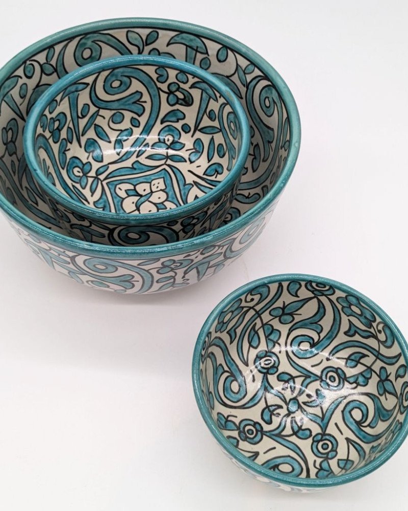 keramik skål -Flower Turkos keramik skål -Flower Turkos