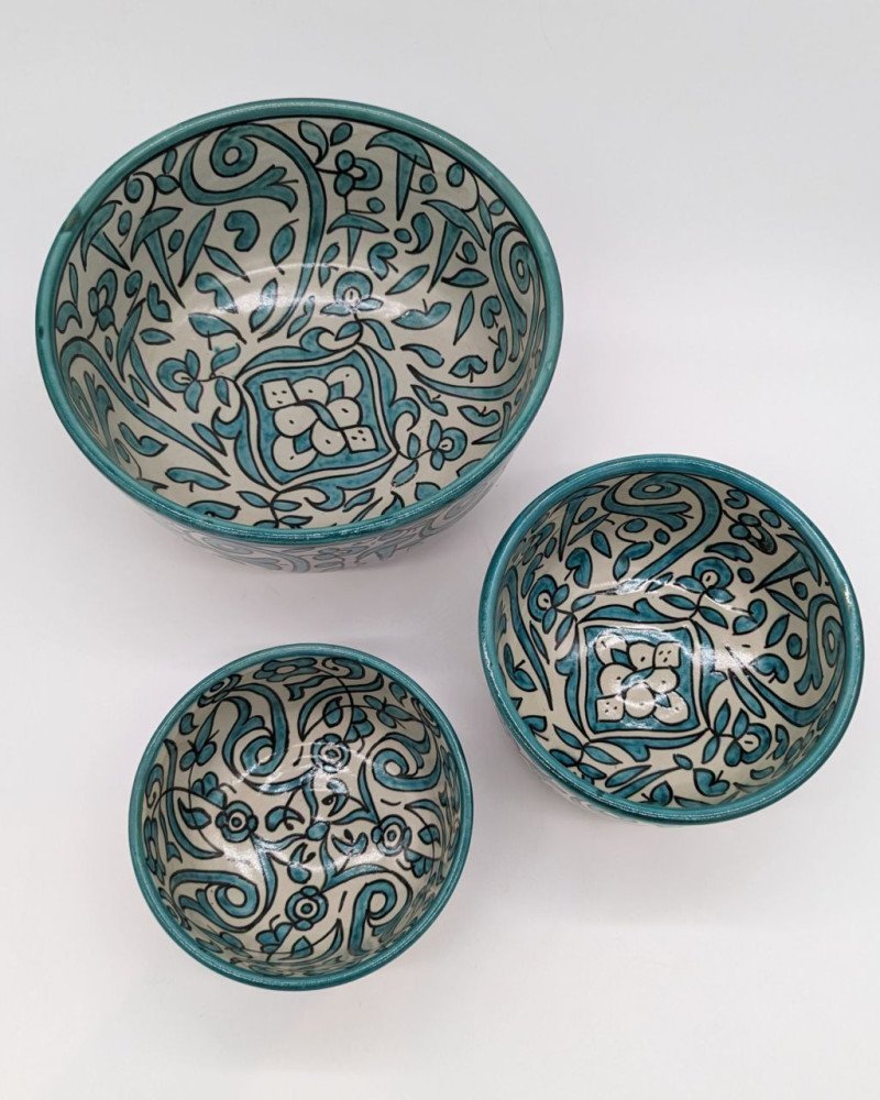 keramik skål -Flower Turkos keramik skål -Flower Turkos