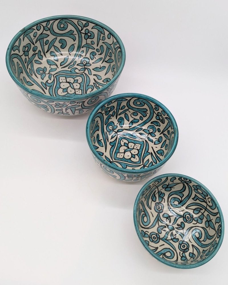 keramik skål -Flower Turkos keramik skål -Flower Turkos