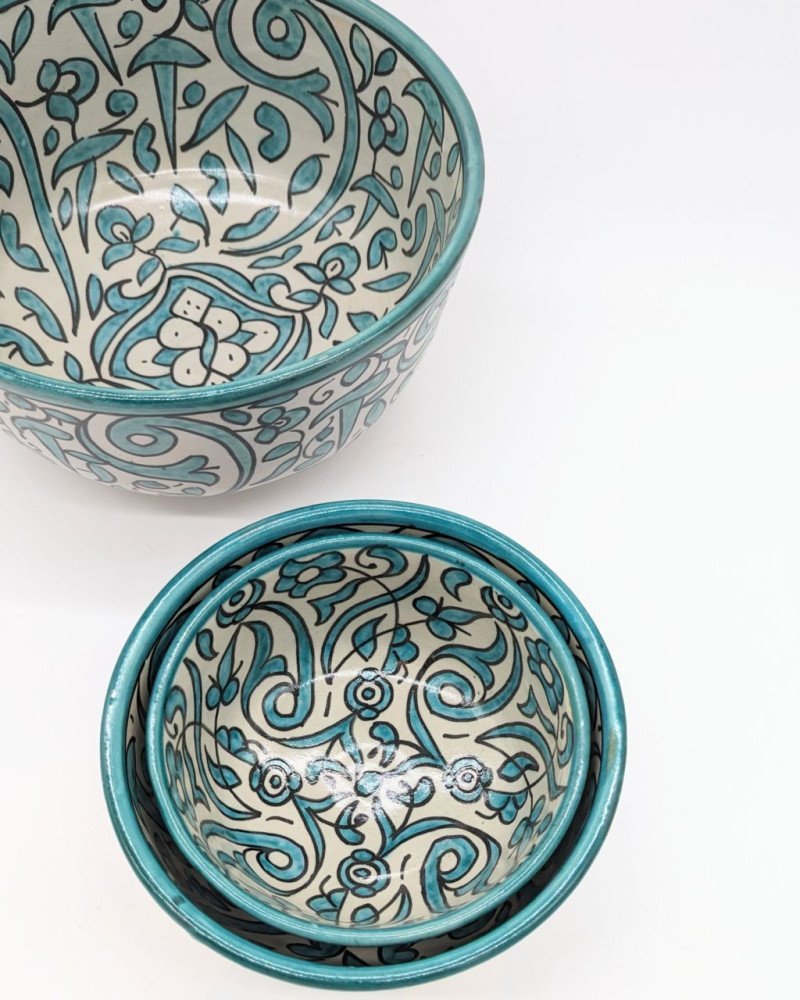 keramik skål -Flower Turkos keramik skål -Flower Turkos