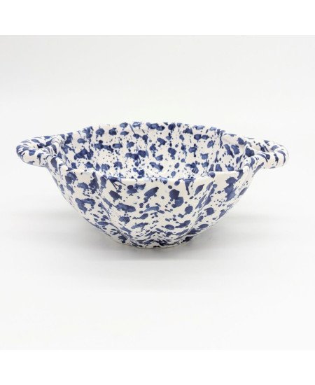Bowl with handle -blue