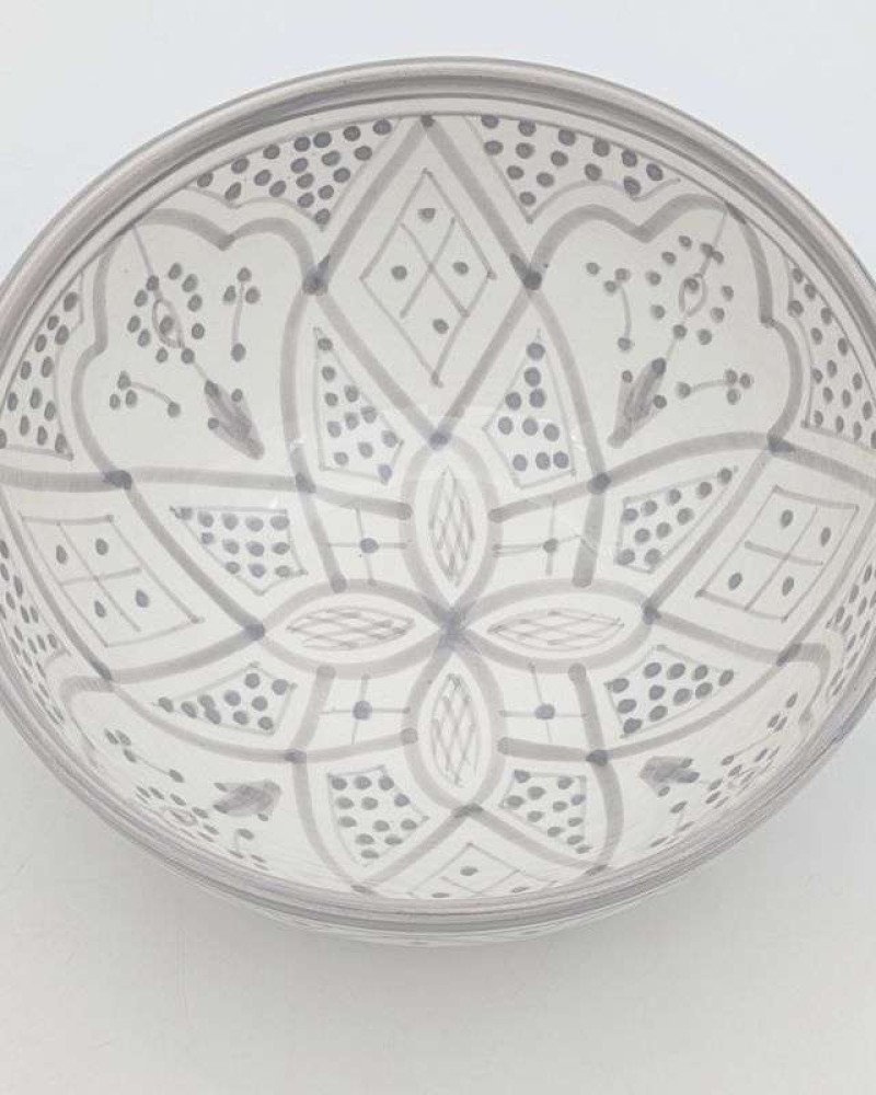 Handgjord grå och vit keramik skål - klassiskt mönster (grossist) Handgjord grå och vit keramik skål - klassiskt mönster (grossist)