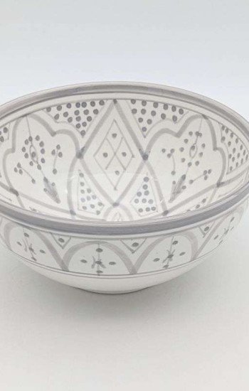 Handgjord grå och vit keramik skål - klassiskt mönster (grossist) Handgjord grå och vit keramik skål - klassiskt mönster (grossist)
