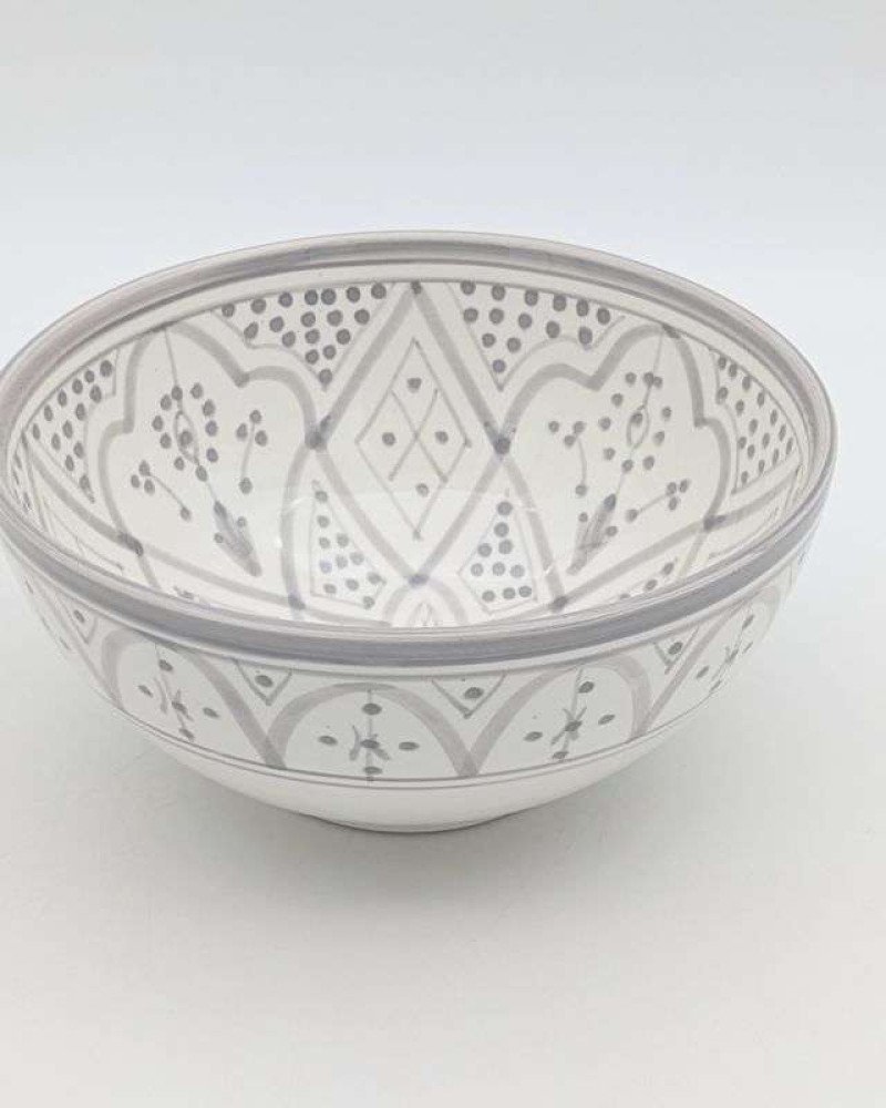 Handgjord grå och vit keramik skål - klassiskt mönster (grossist) Handgjord grå och vit keramik skål - klassiskt mönster (grossist)