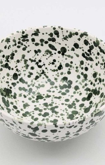 Grön Prickig Keramisk Skål 12,16,20cm Grön Prickig Keramisk Skål 12,16,20cm