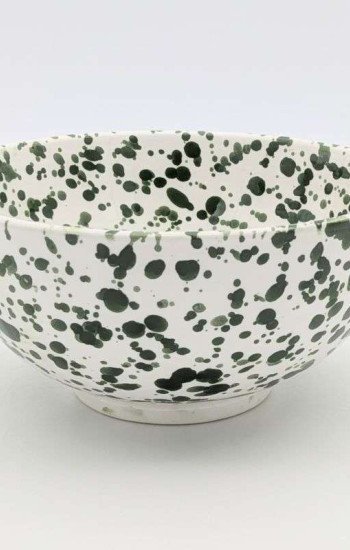 Grön Prickig Keramisk Skål 12,16,20cm Grön Prickig Keramisk Skål 12,16,20cm