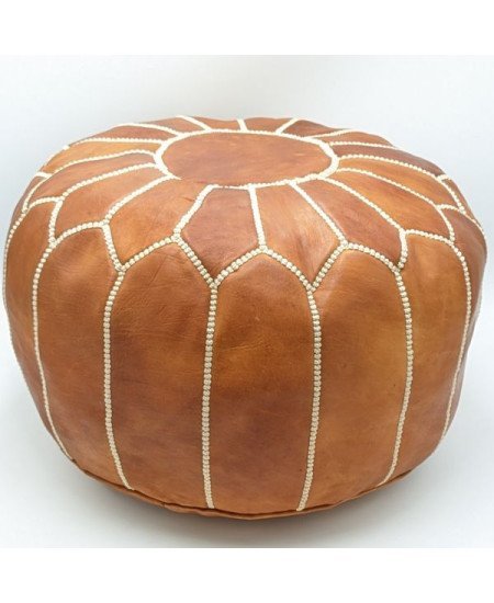 Sittpuff -Marockansk skinnpuff Cognac