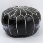 Sittpuff -Marockansk skinnpuff Svart-vitt