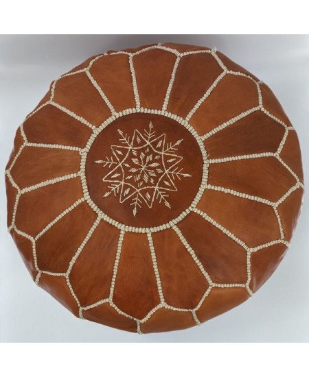 Sittpuff -Marockansk skinnpuff Cognac