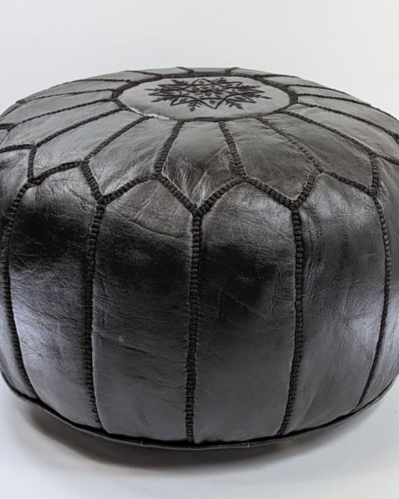 Sittpuff -Marockansk skinnpuff Svart