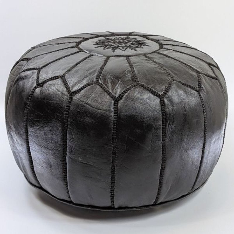 Sittpuff -Marockansk skinnpuff Svart