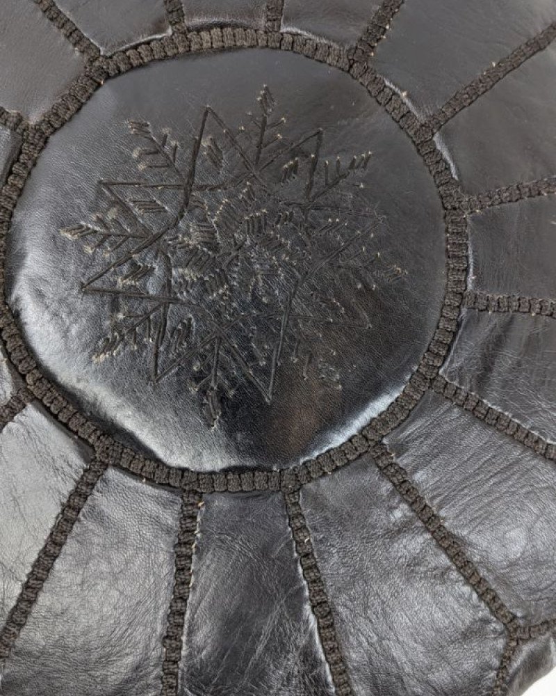 Sittpuff -Marockansk skinnpuff Svart