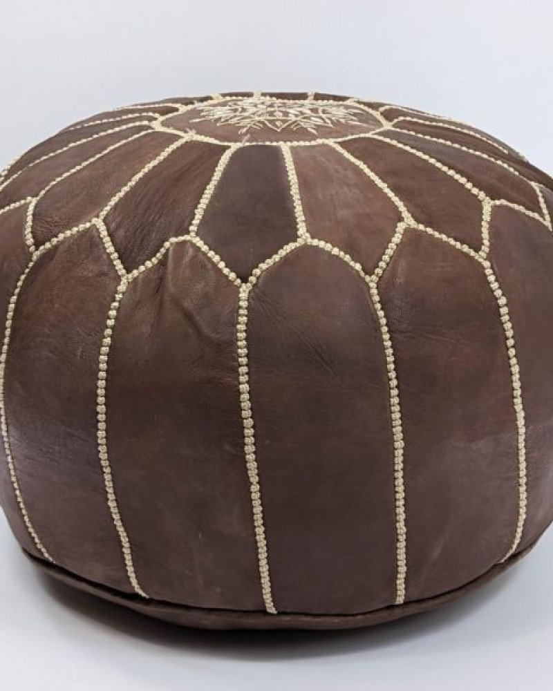 Sittpuff -Marockansk skinnpuff Brun Sittpuff -Marockansk skinnpuff Brun