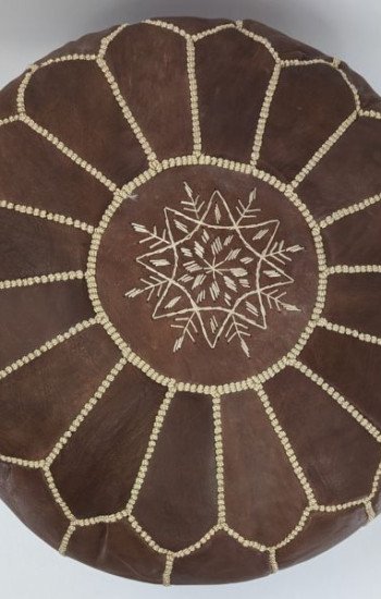 Sittpuff -Marockansk skinnpuff Brun Sittpuff -Marockansk skinnpuff Brun