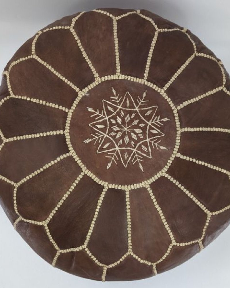 Sittpuff -Marockansk skinnpuff Brun Sittpuff -Marockansk skinnpuff Brun