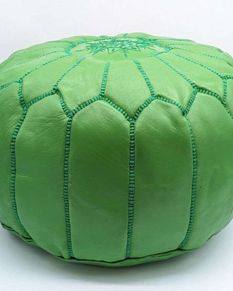 Sittpuff -Marockansk skinnpuff grön Sittpuff -Marockansk skinnpuff grön