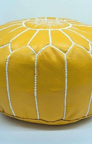 Sittpuff -Marockansk skinnpuff gulvit